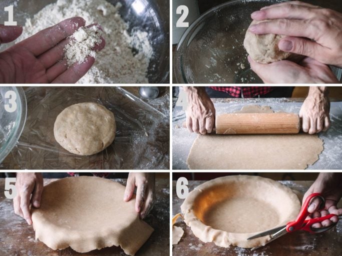 Steps to make crust and filling for pumpkin pie with spelt flour crust