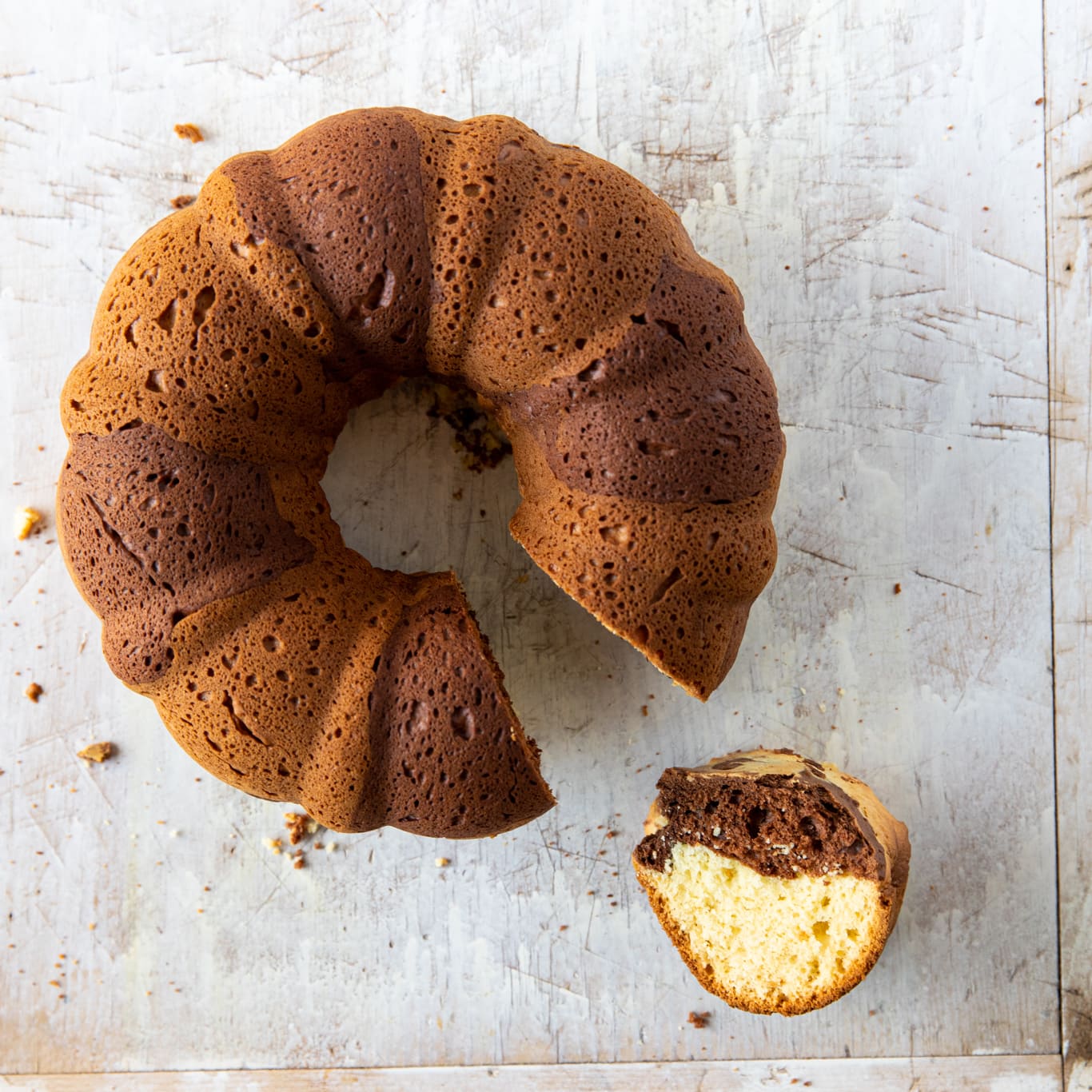 The Caked Crusader: Chocolate and vanilla marble madeira bundt