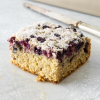 Slices of Blueberry Crumb Cake from verygoodcook.com