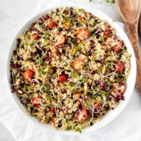 Plate of Quinoa Salad With Cherry Tomatoes, Radicchio, and Pistachios from verygoodcook.com
