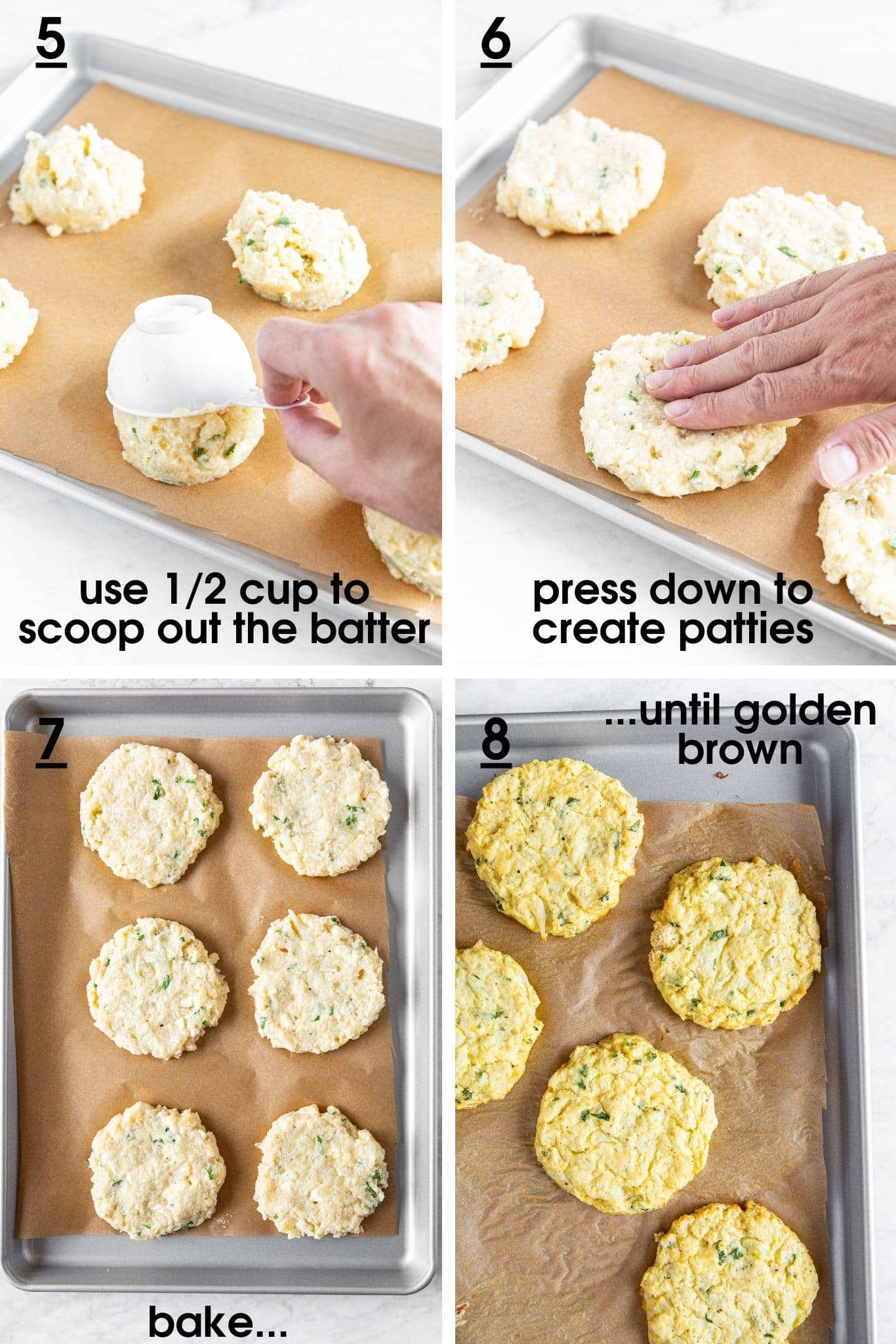 How to prep and bake GF & Paleo Cauliflower Patties from verygoodcook.com